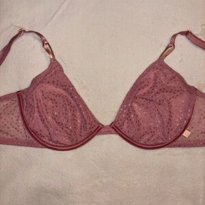 Victoria's Secret Dusty Pink Sheer Mesh Unlined Underwire Bra